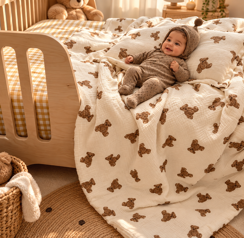SnuggleBear Cotton Baby Quilt