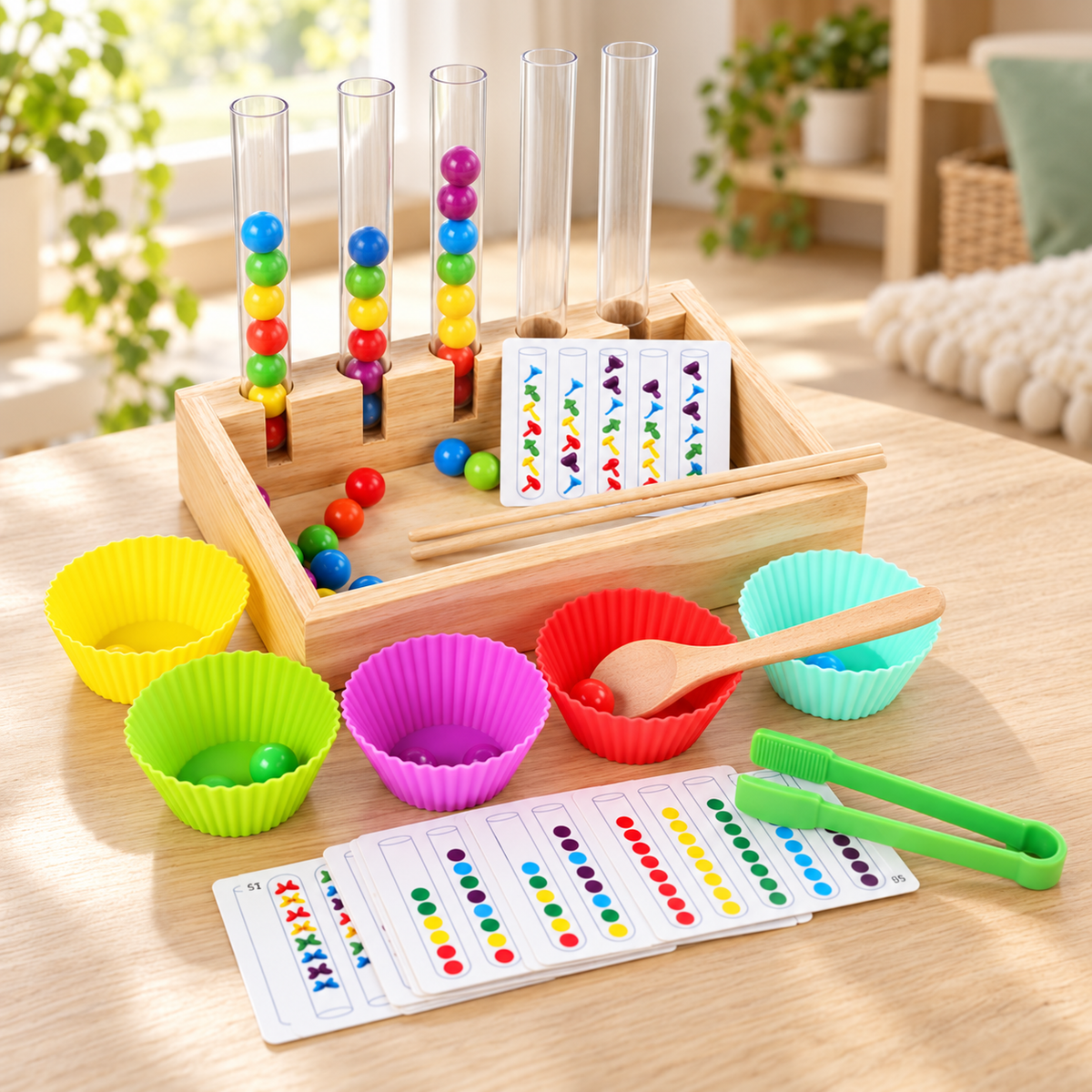 Montessori Fine Motor Bead Sorting Set