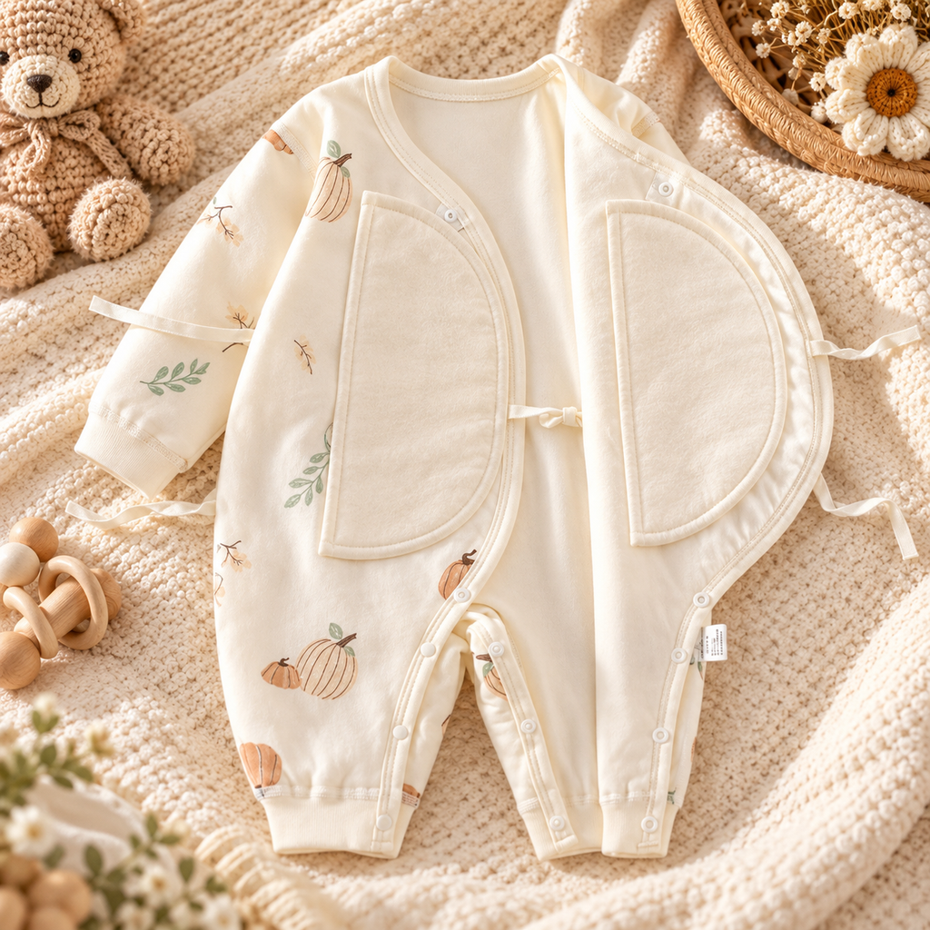 100% Cotton Baby Side-Snap Romper