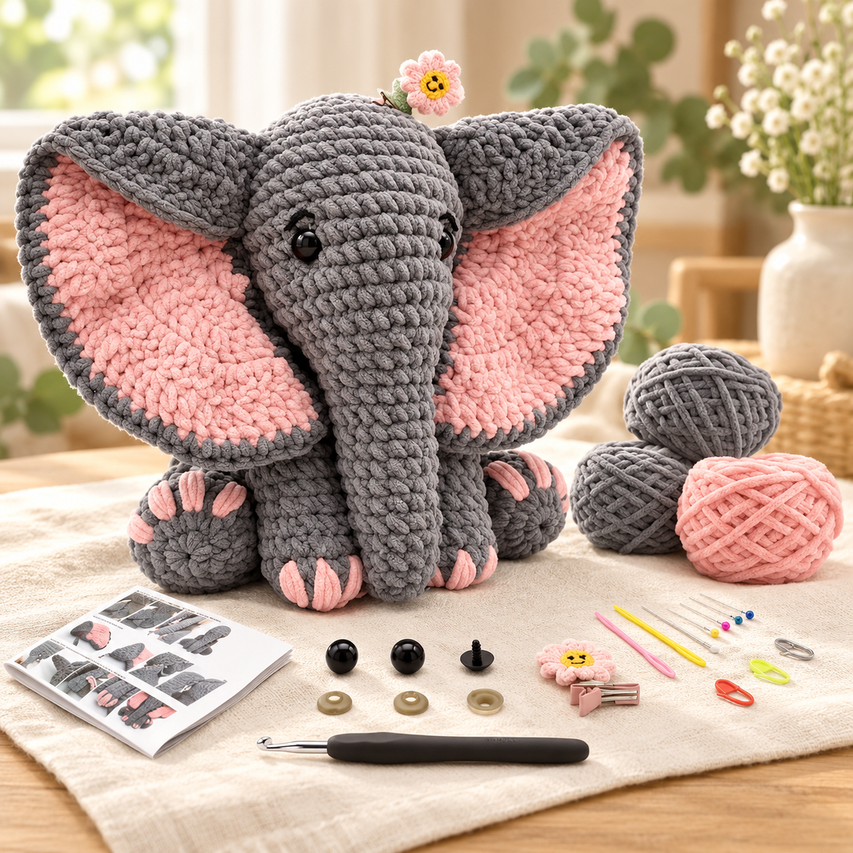 CozyCraft Crochet Elephant Kit