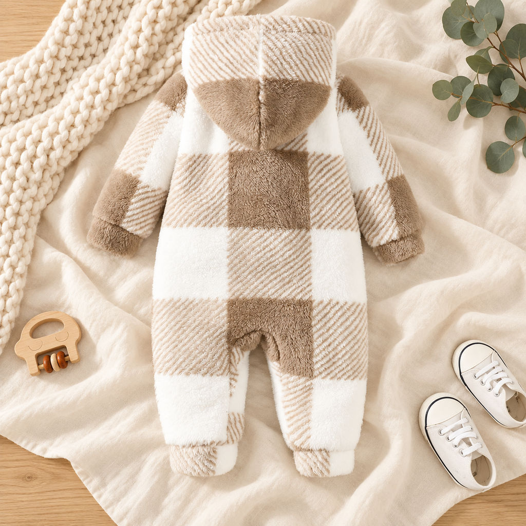 CozyCub Teddy Hooded Romper