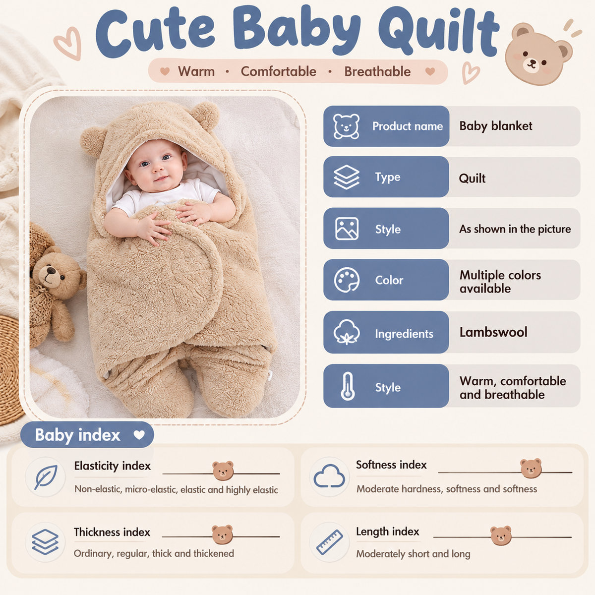 CloudHug Teddy Swaddle Sleep Sack