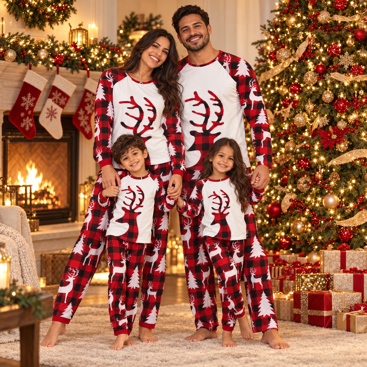 Holiday Harmony Deer Print Matching Sleepwear
