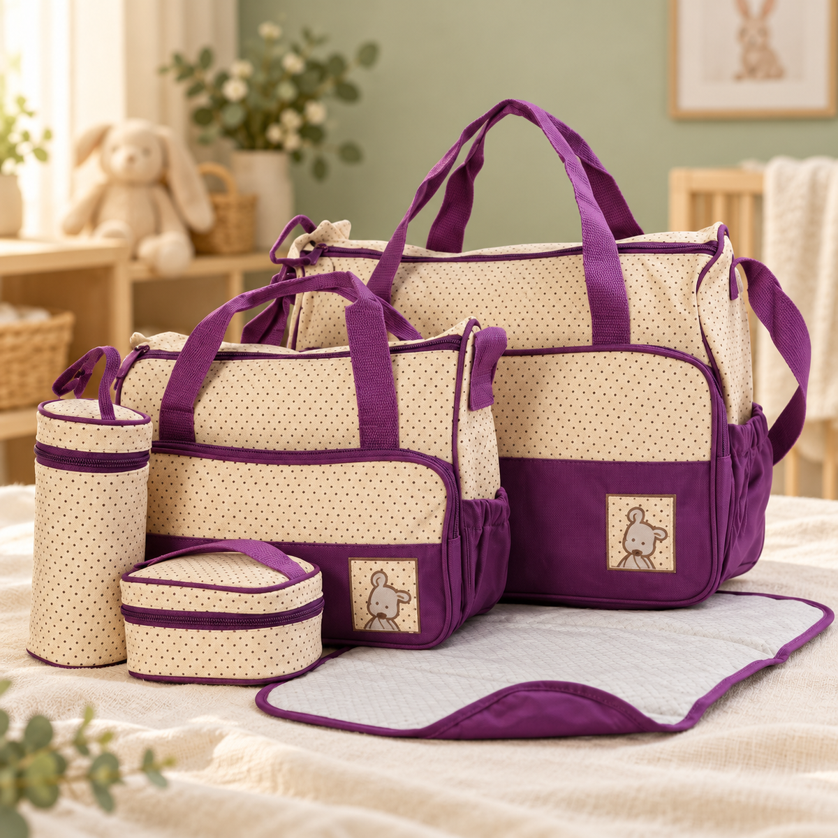 Mama Ease 5-Piece Baby Travel Bag Set