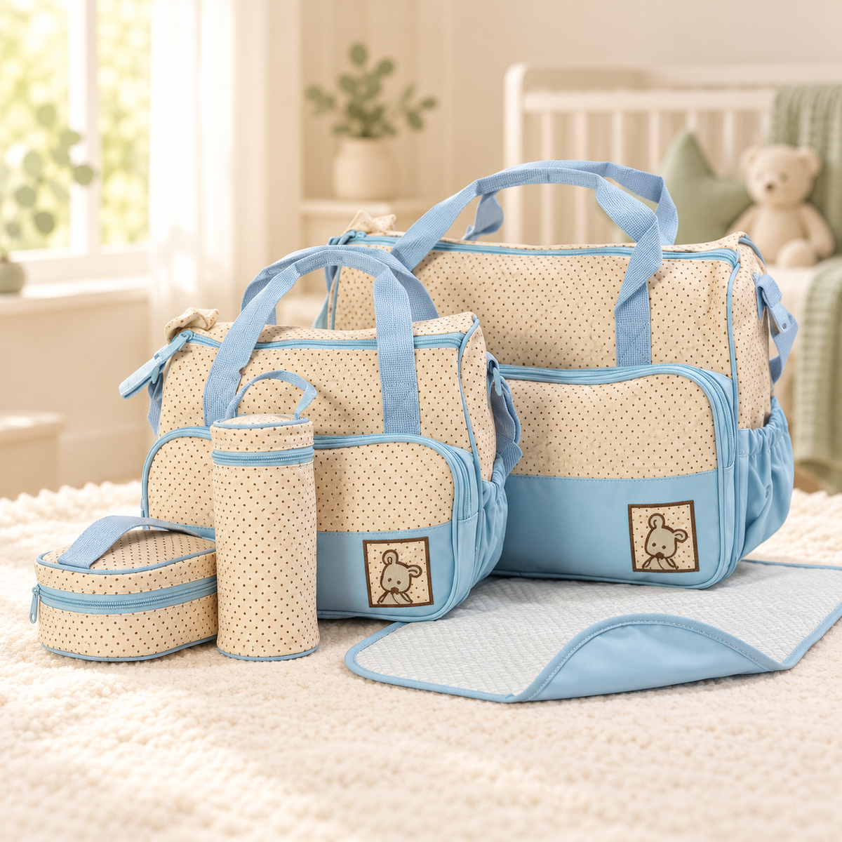 Mama Ease 5-Piece Baby Travel Bag Set