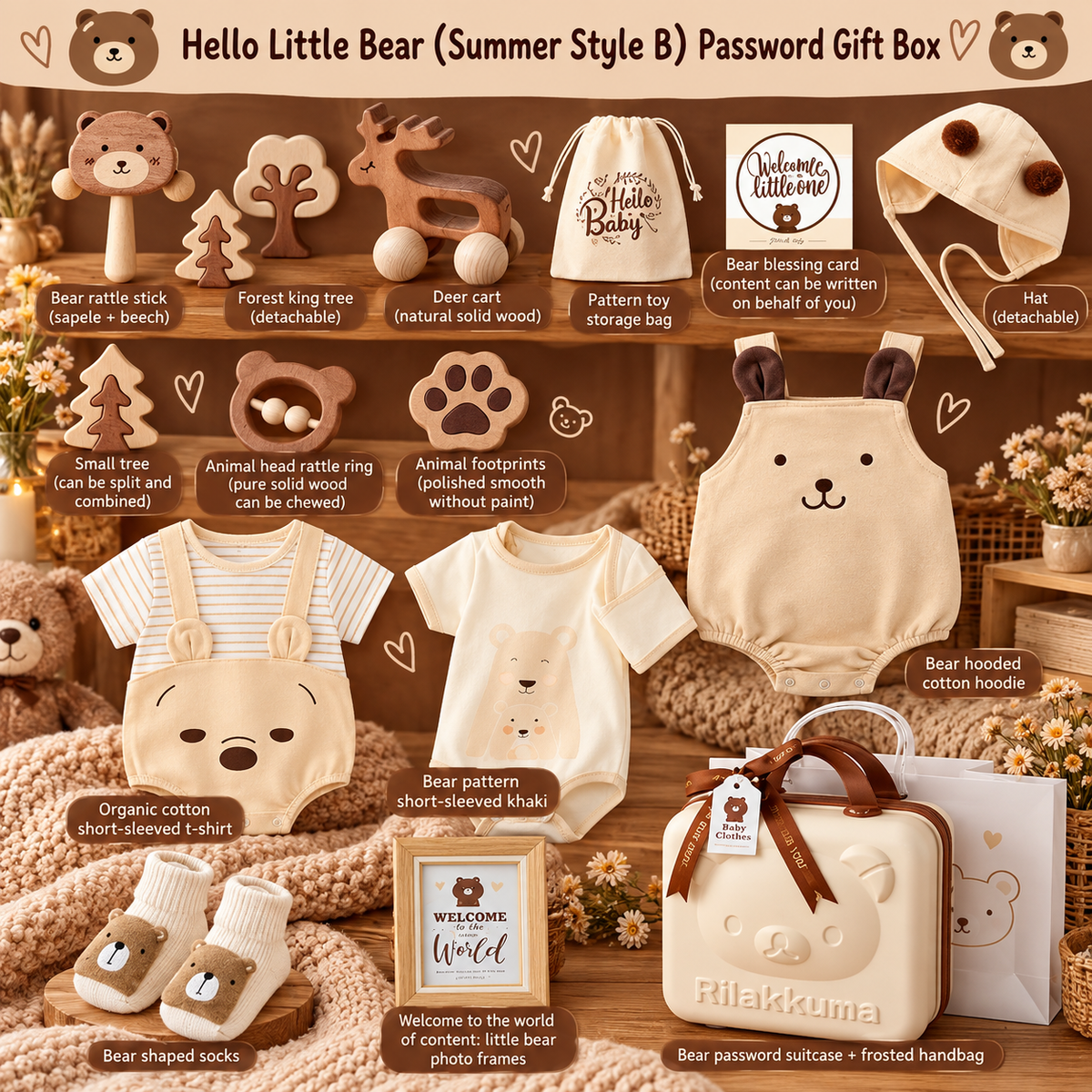Little Luxe Organic Cotton Baby Gift Set