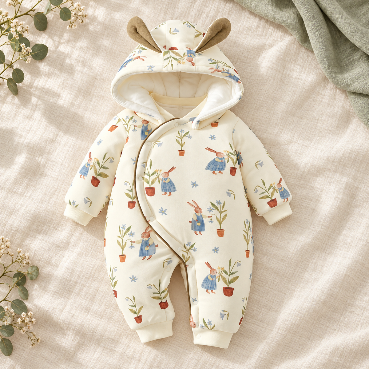 SnuggleCloud Quilted Baby Jumpsuit