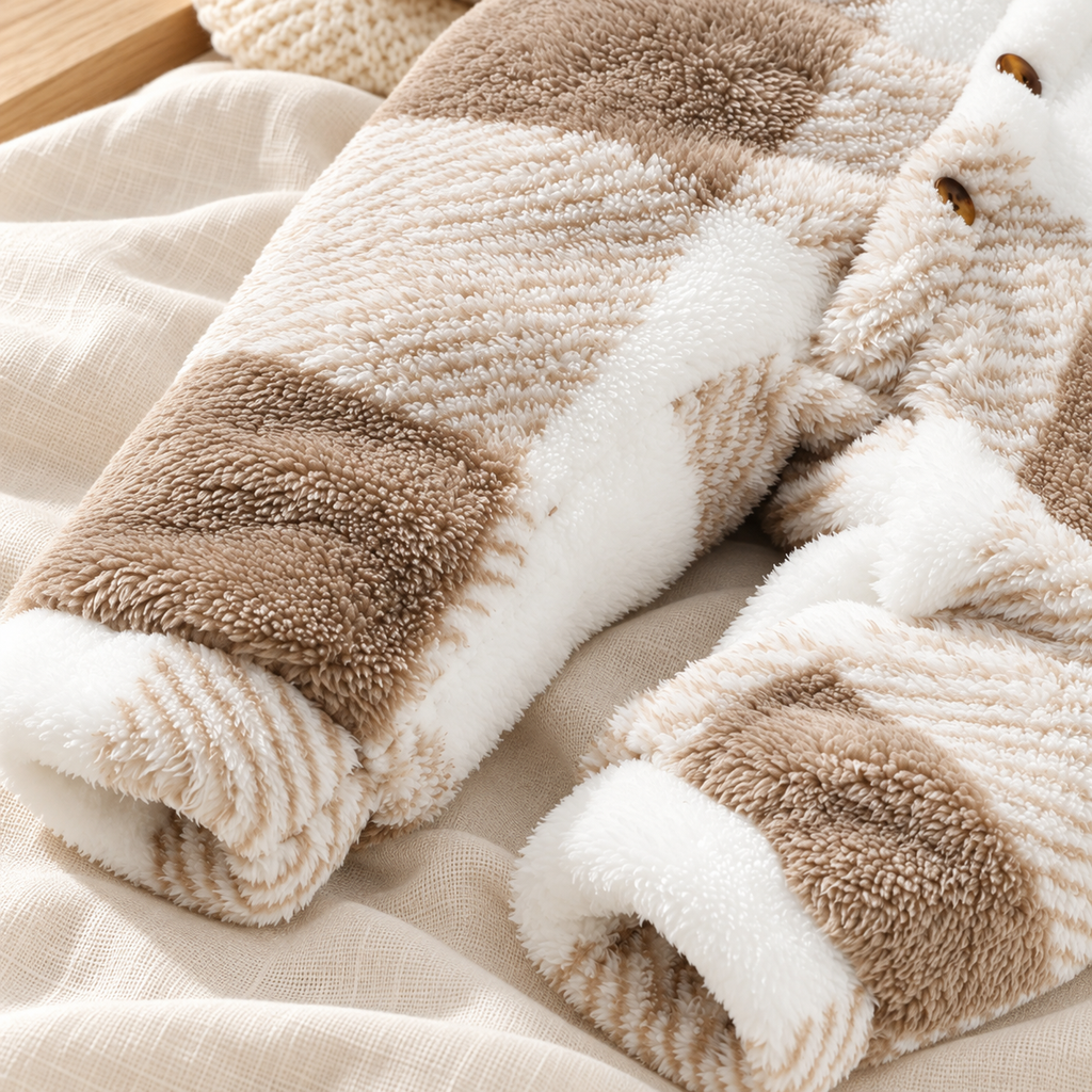 CozyCub Teddy Hooded Romper
