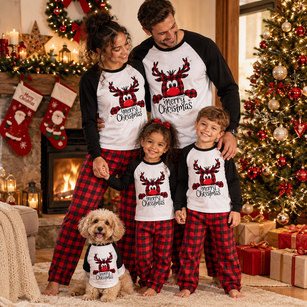 Reindeer Cozy Crew Matching Christmas Pajamas