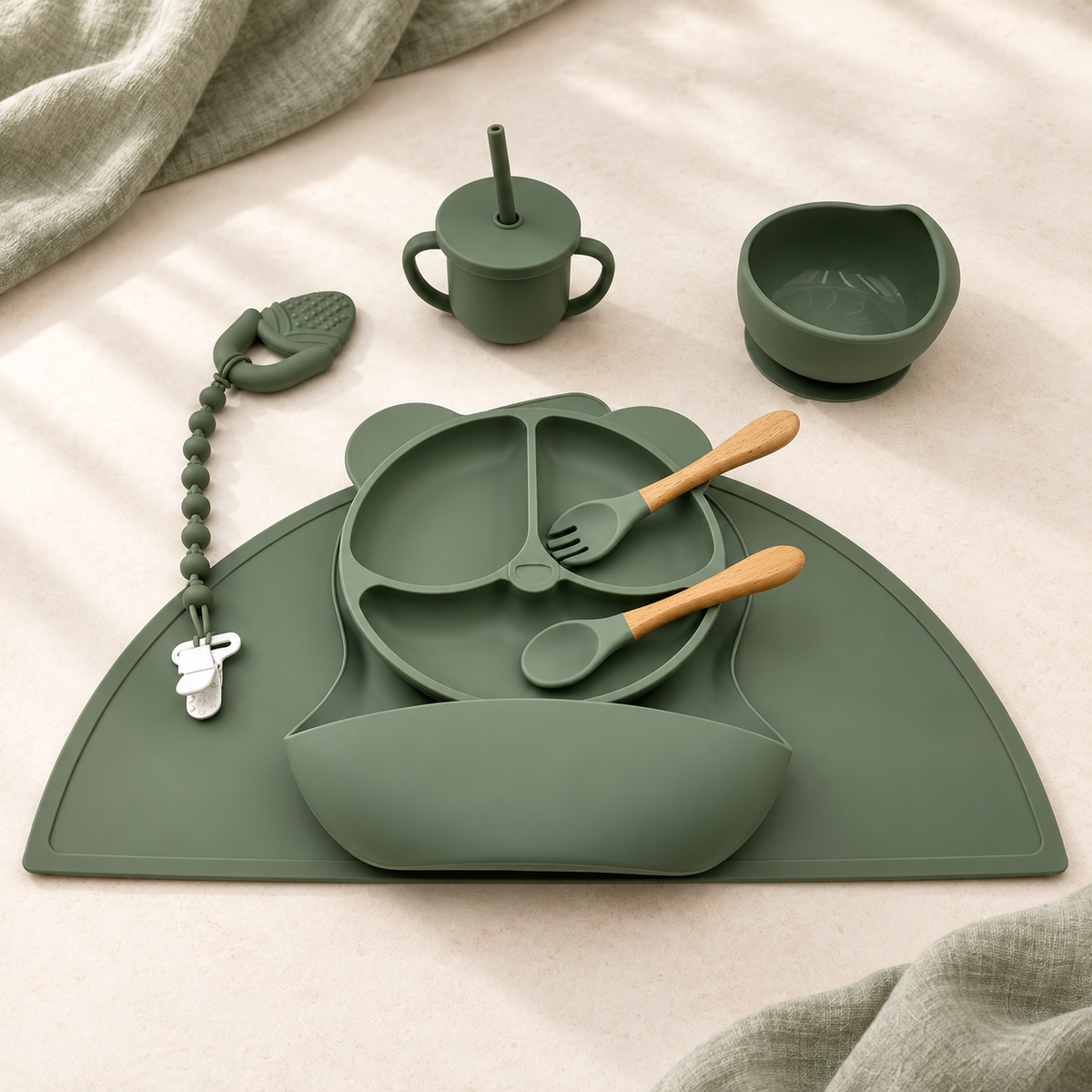 TinyFeast Complete Silicone Feeding Set (10-Piece)