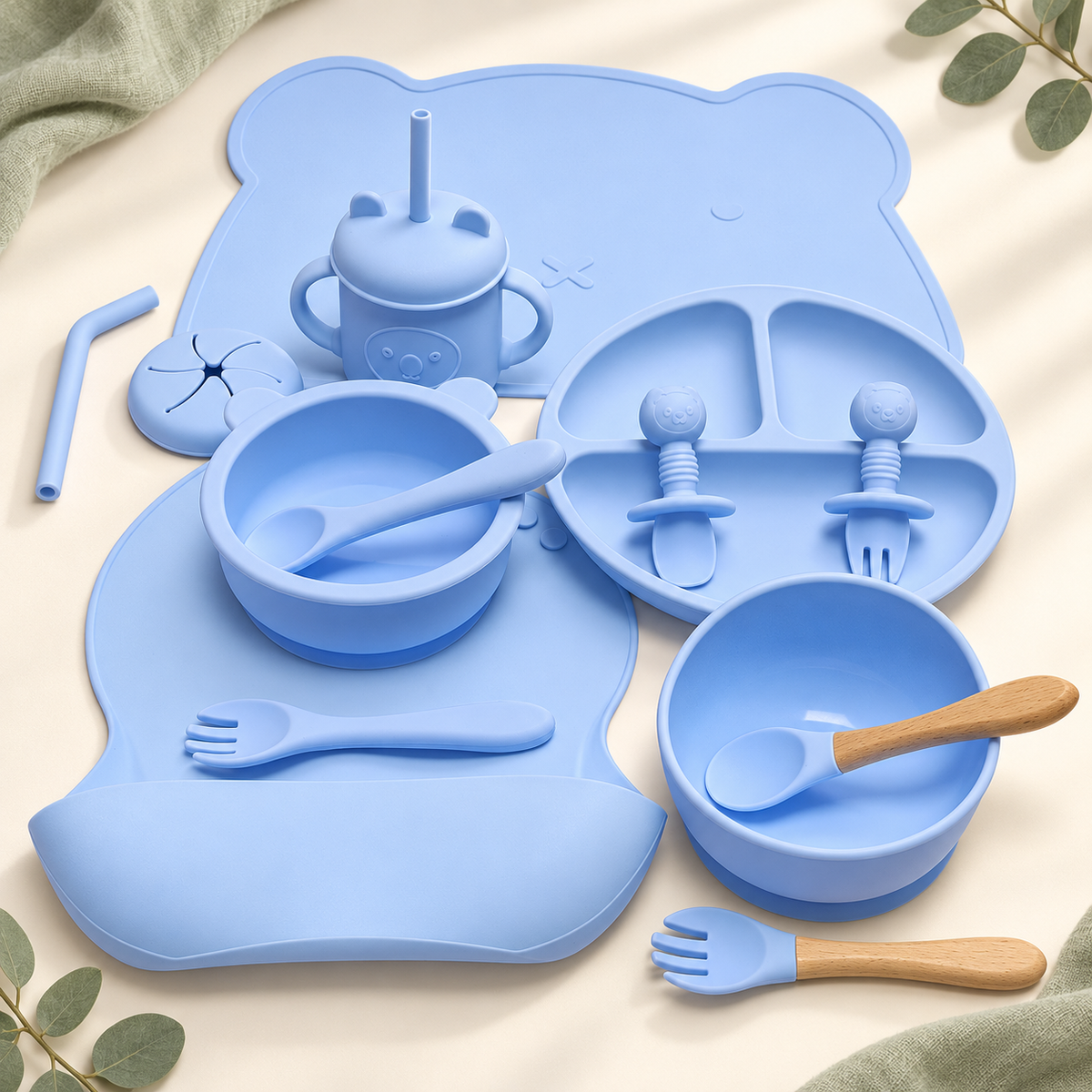 Happy Bear Silicone Mealtime Set