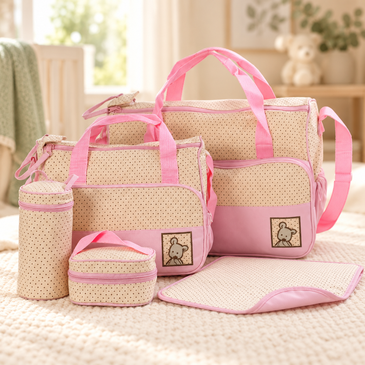 Mama Ease 5-Piece Baby Travel Bag Set