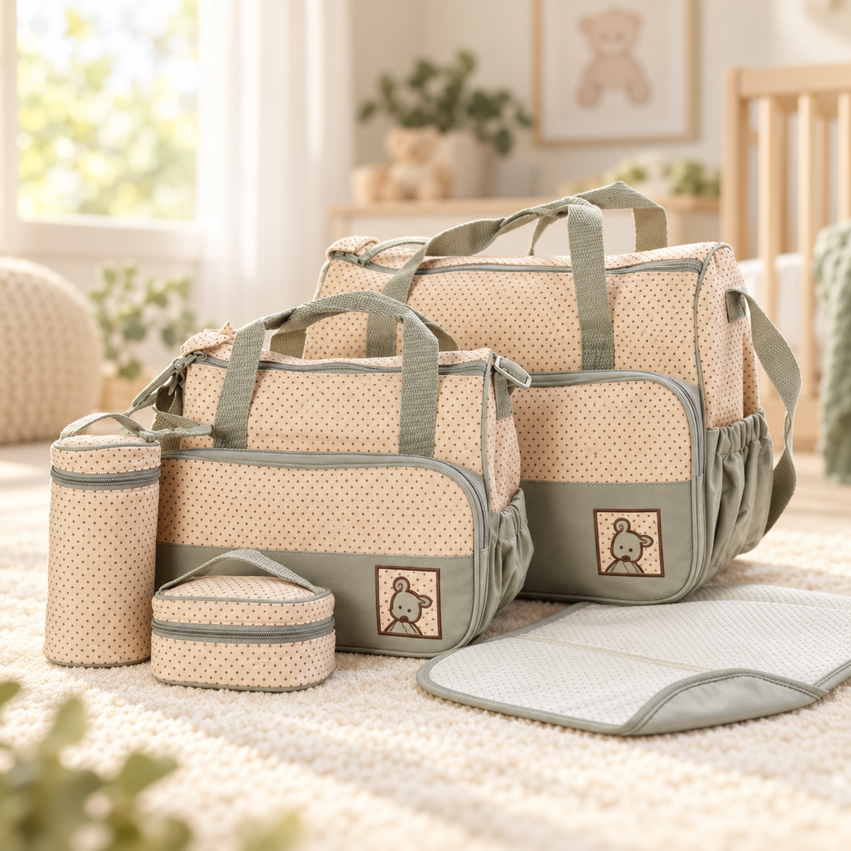 Mama Ease 5-Piece Baby Travel Bag Set