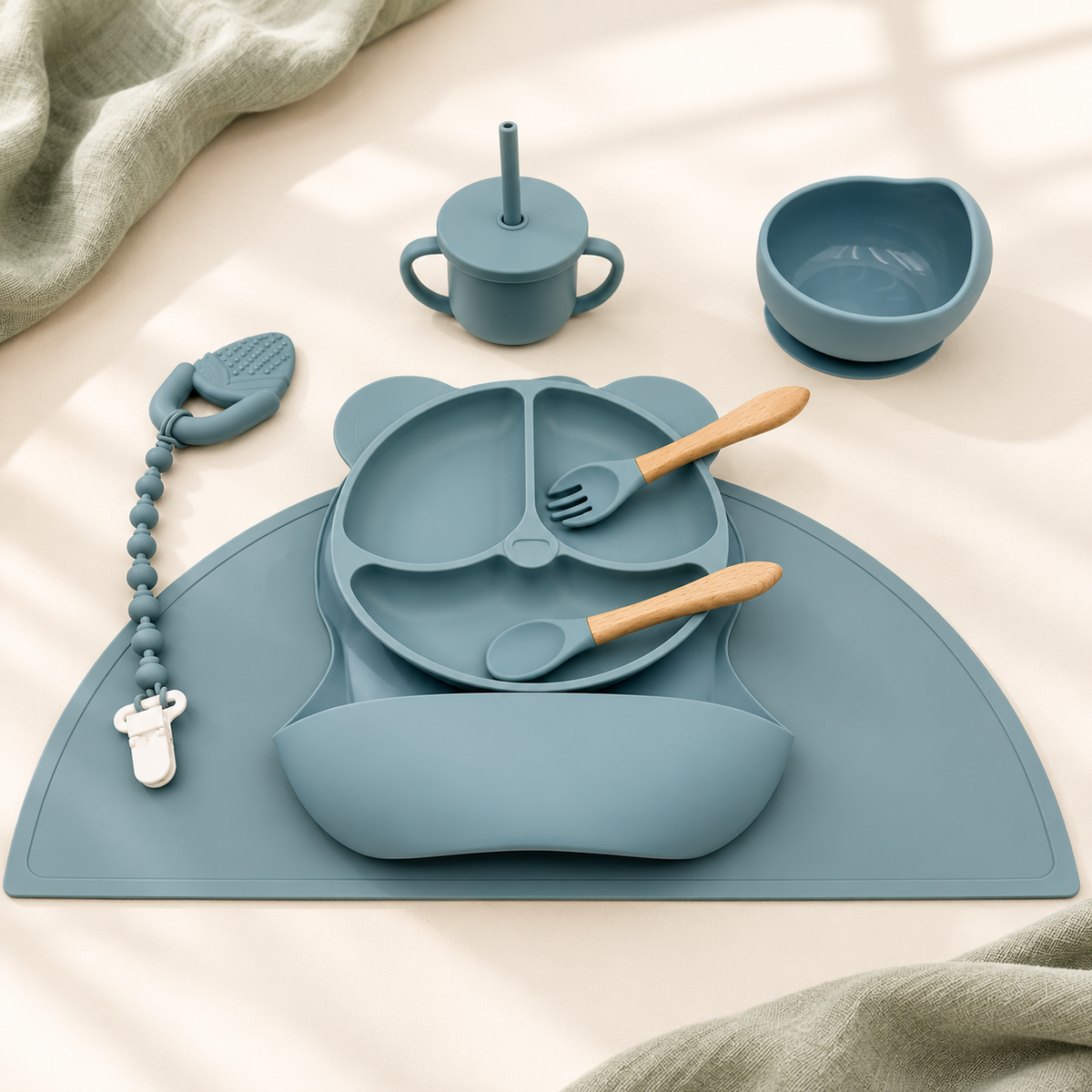 TinyFeast Complete Silicone Feeding Set (10-Piece)