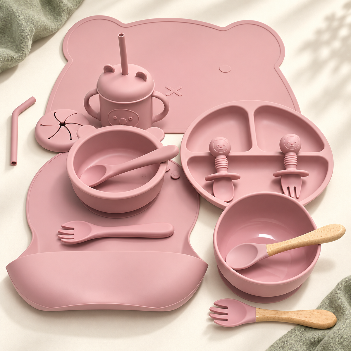 Happy Bear Silicone Mealtime Set