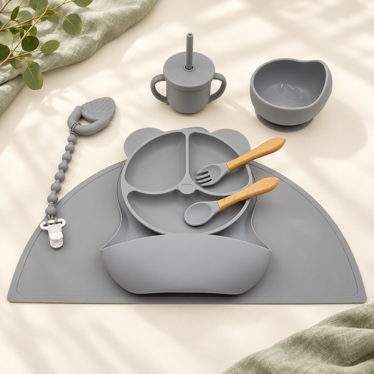 TinyFeast Complete Silicone Feeding Set (10-Piece)