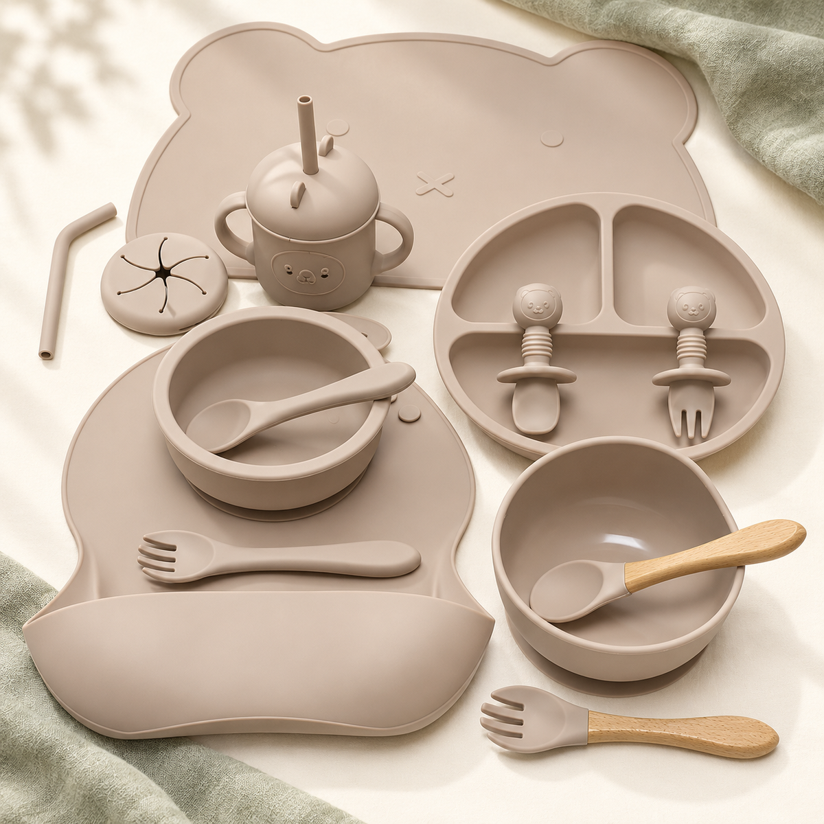 Happy Bear Silicone Mealtime Set