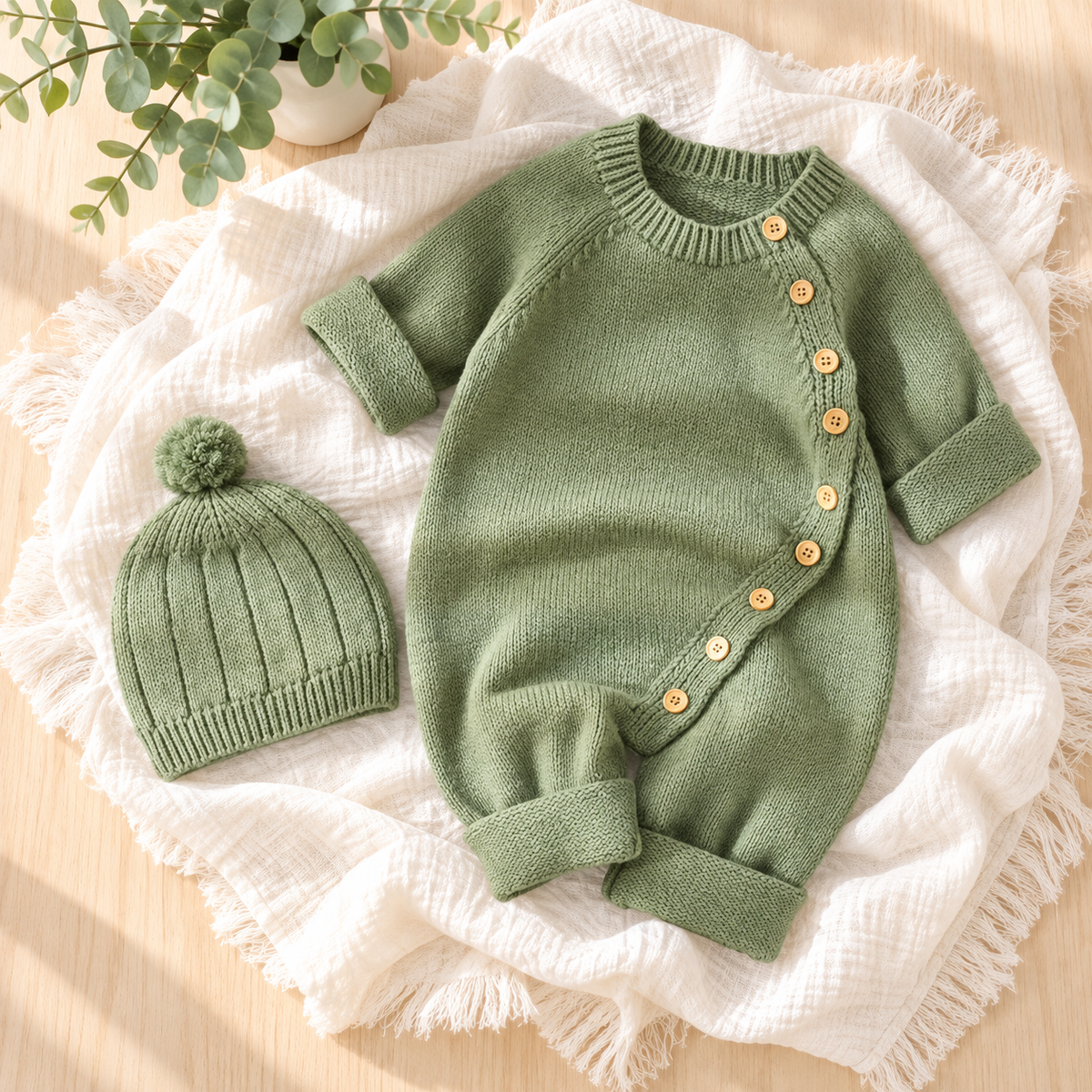 Little Sprout Knit Romper Set
