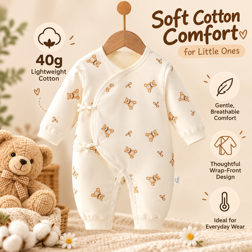 100% Cotton Baby Side-Snap Romper