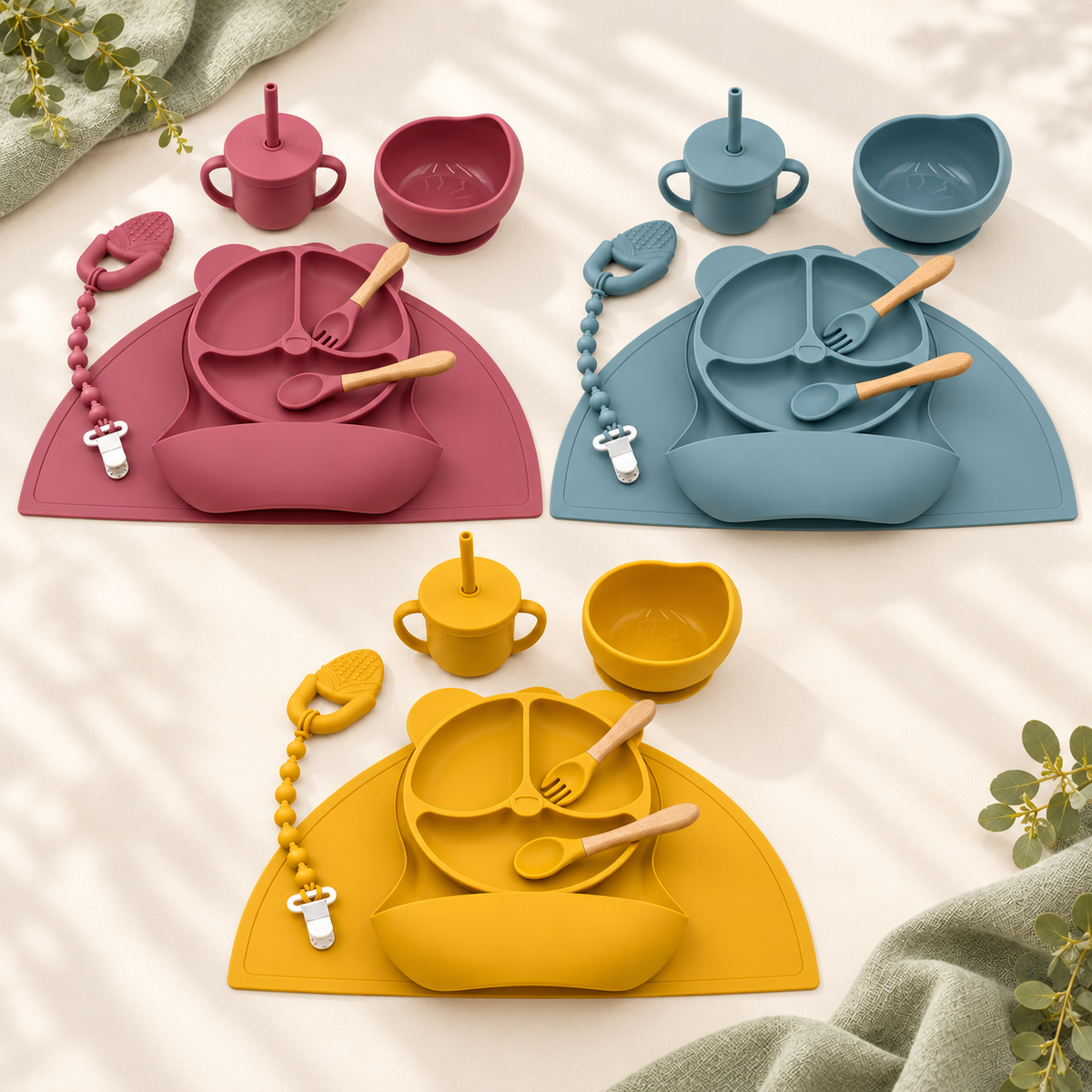 TinyFeast Complete Silicone Feeding Set (10-Piece)