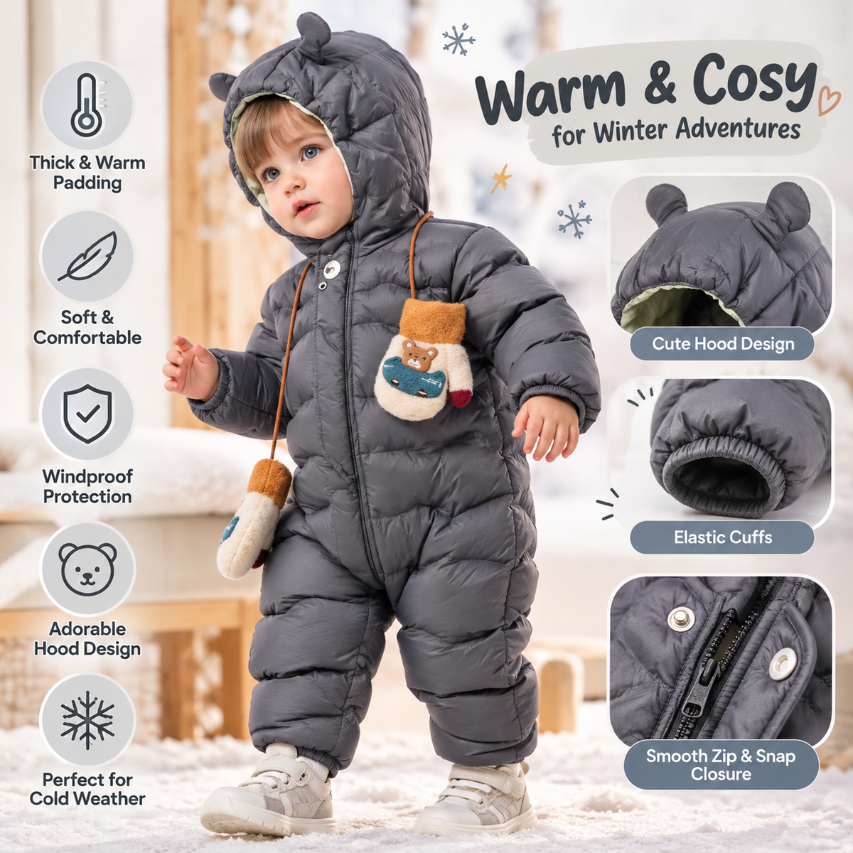 CloudNest Baby Down Snowsuit
