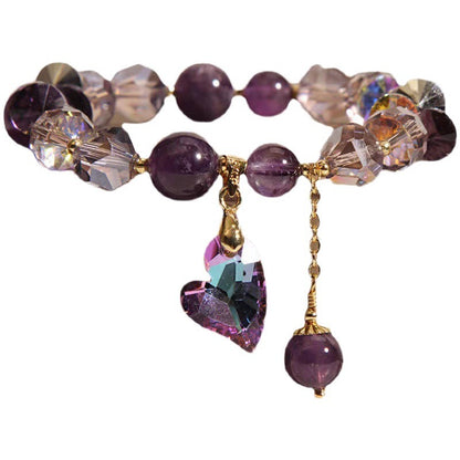 Purple Heart Crystal Elegant Natural Amethyst Jewelry