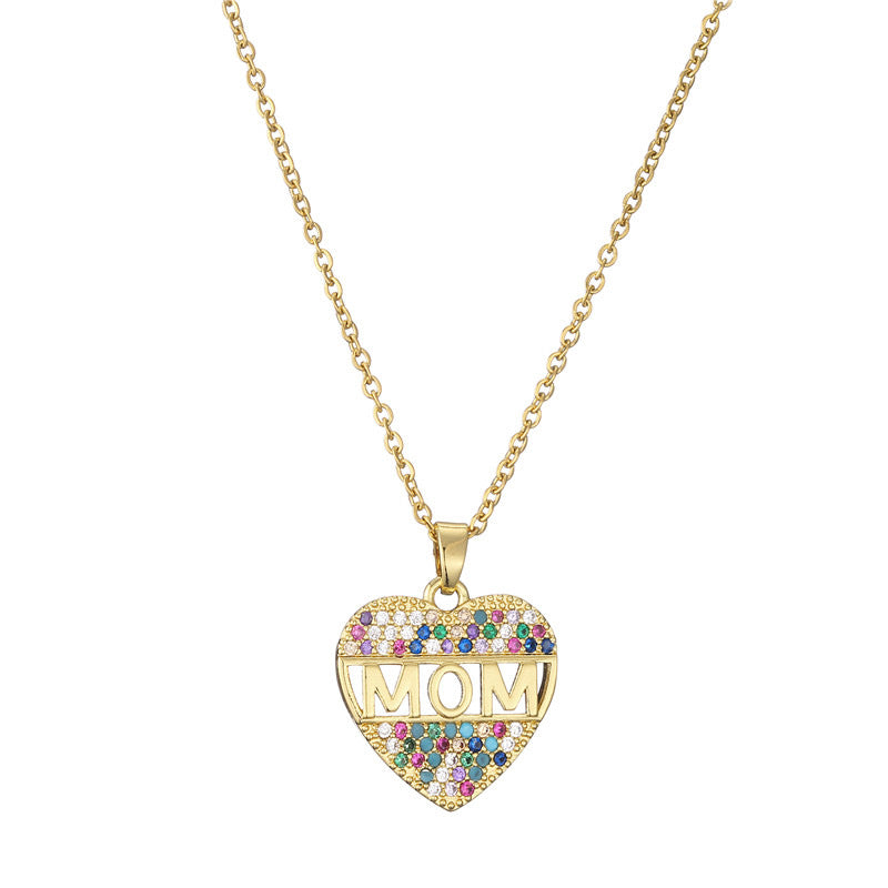 Peach Heart “MOM” Pendant Necklace – A Mother’s Day Keepsake