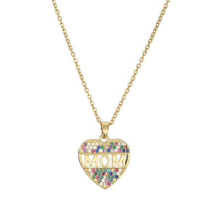 Peach Heart “MOM” Pendant Necklace – A Mother’s Day Keepsake