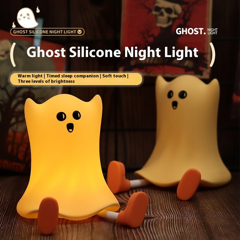 Silicone Ghost Shaped Bedside Lamp With Touch Control