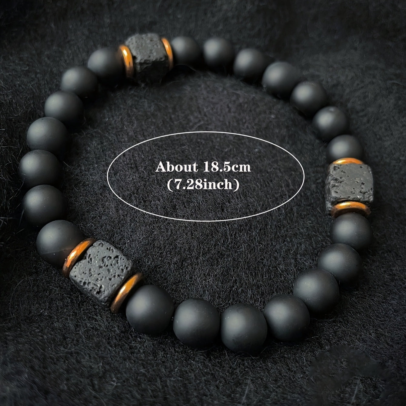 Volcanic Stone & Onyx Bracelet