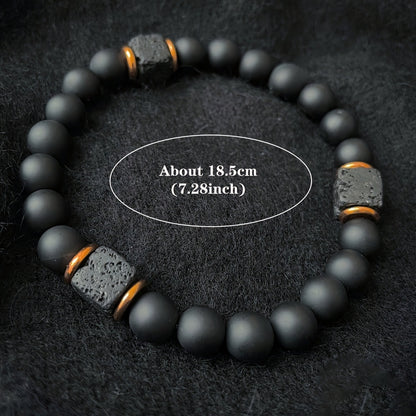 Volcanic Stone & Onyx Bracelet