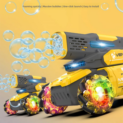 2.4G RC Bubble Stunt Tank Car – 360° Drift & Bubble Blowing Remote Vehicle