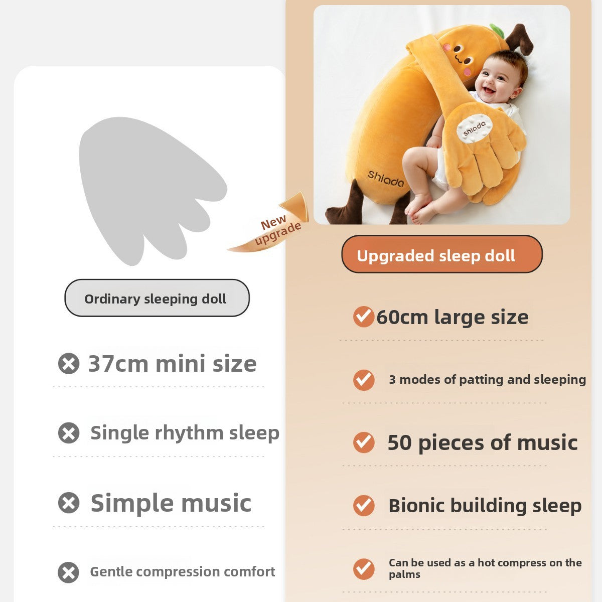DreamHug 3D Baby Soothing Pillow with Smart Patting & Lullaby