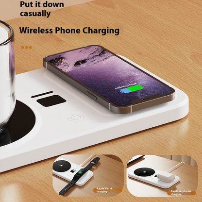 Multifunctional Smart Thermal Cup Pad with Wireless Charging Base