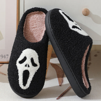 Couples’ Halloween Skull Cotton Slippers