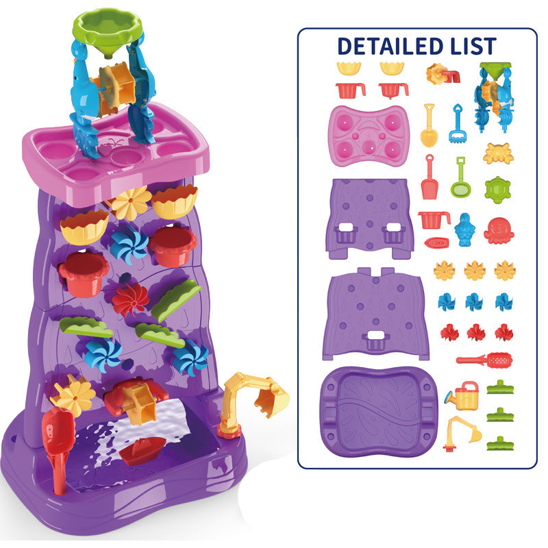 Multifunctional Children Water Sand Play Table with Wheels