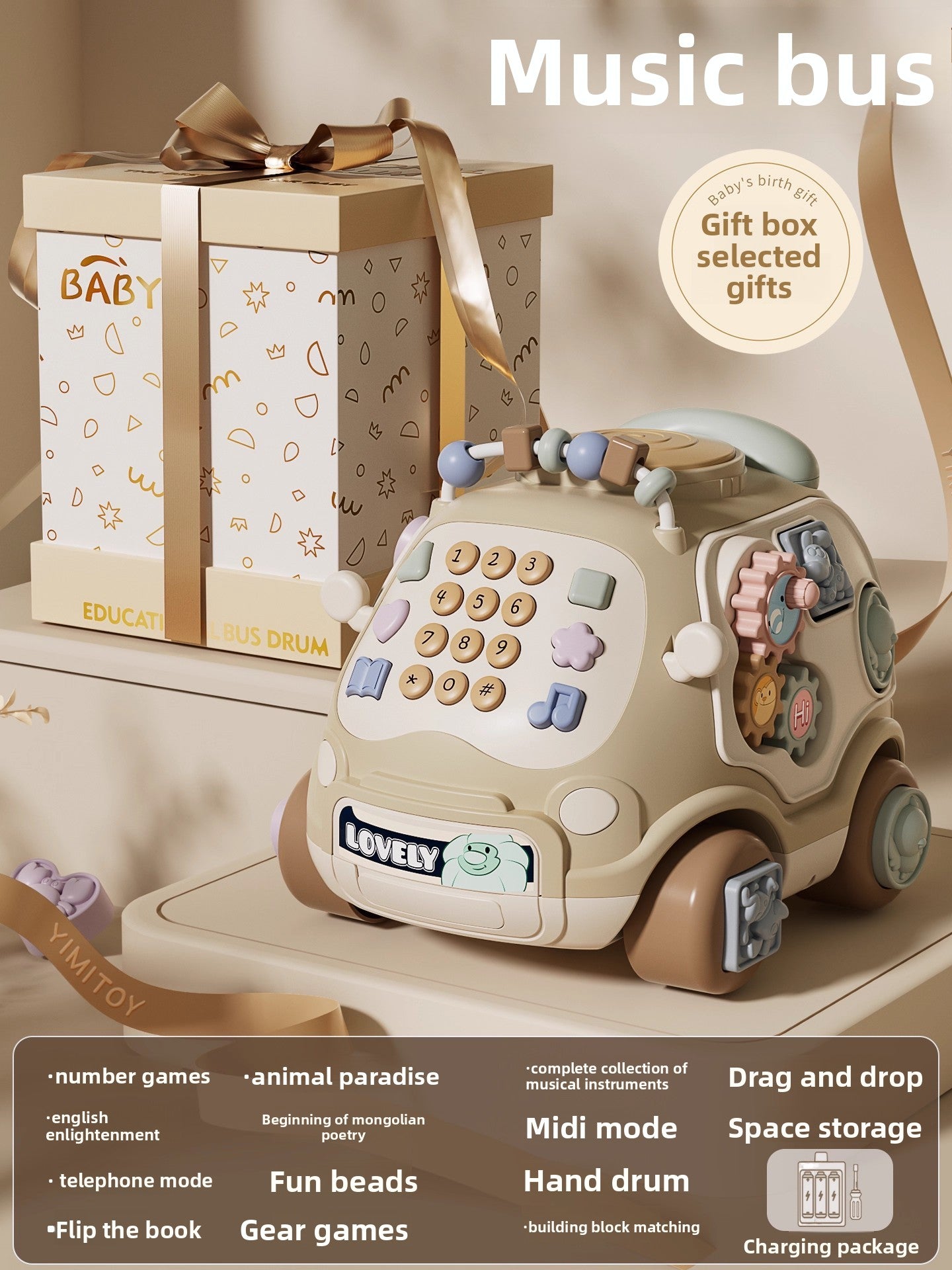 Baby Multi-Functional Musical Hand Drum Toy