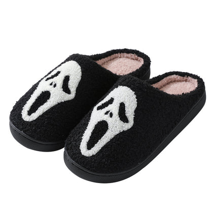 Couples’ Halloween Skull Cotton Slippers