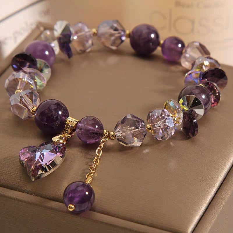 Purple Heart Crystal Elegant Natural Amethyst Jewelry