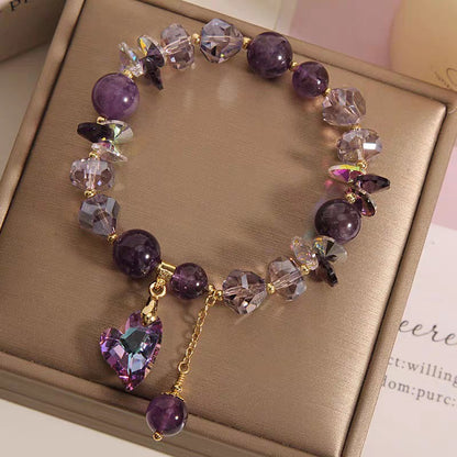 Purple Heart Crystal Elegant Natural Amethyst Jewelry