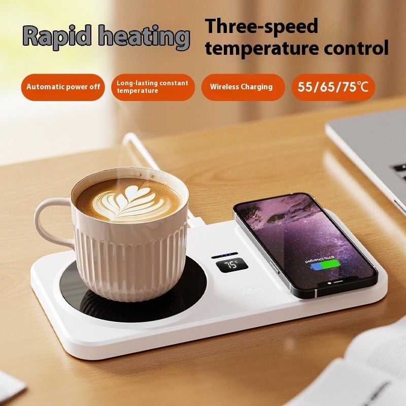 Multifunctional Smart Thermal Cup Pad with Wireless Charging Base