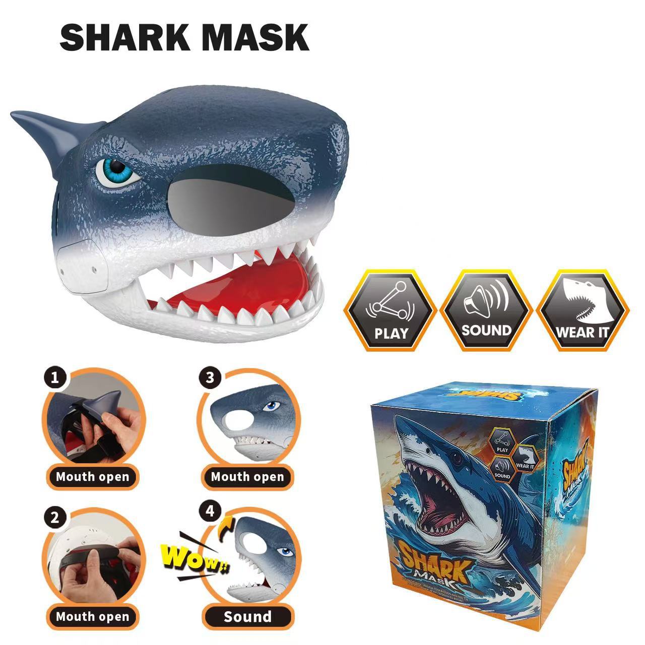 Realistic Velociraptor Dinosaur Mask with Sound