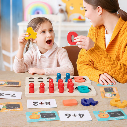 Wooden Ten-Grid Counting Board