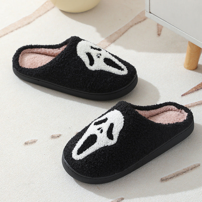 Couples’ Halloween Skull Cotton Slippers