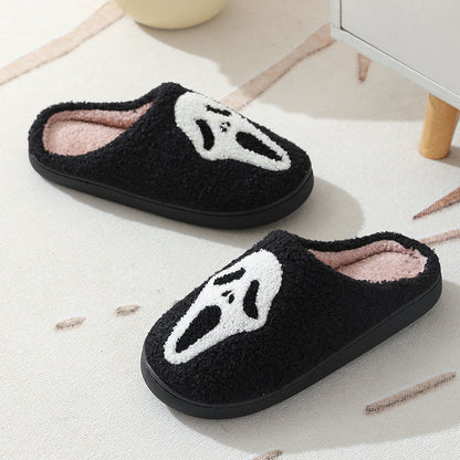 Couples’ Halloween Skull Cotton Slippers