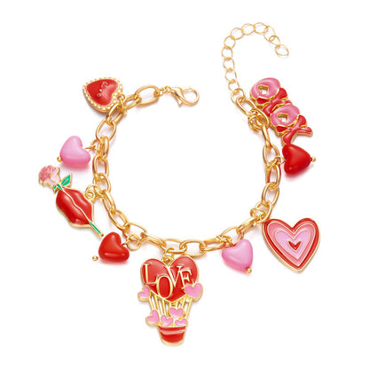 LoveLetter Heart Charm Adjustable Bracelet