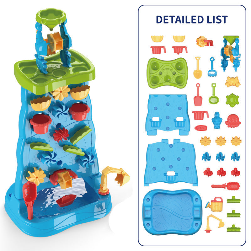 Multifunctional Children Water Sand Play Table with Wheels