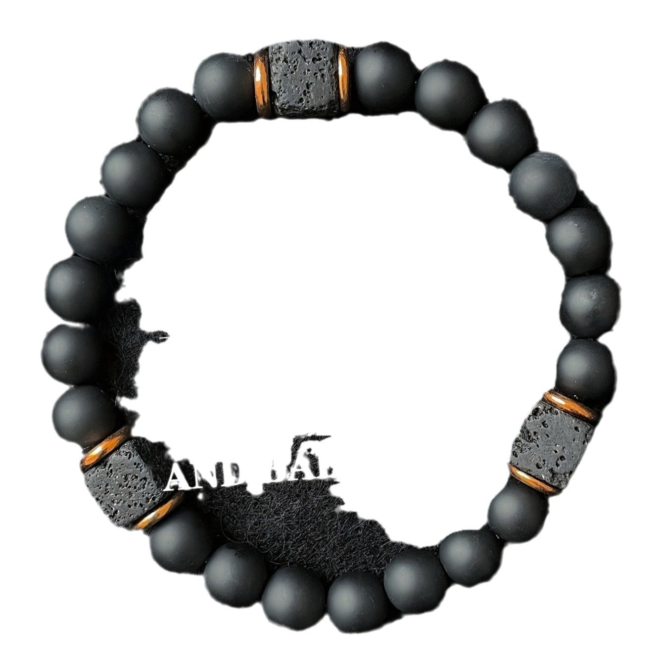 Volcanic Stone & Onyx Bracelet