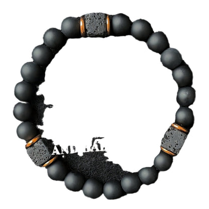 Volcanic Stone & Onyx Bracelet