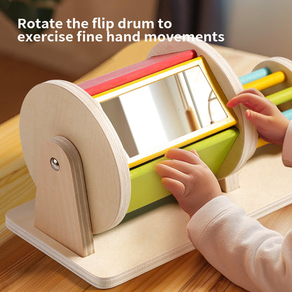 Montessori Wooden Rolling Drum Toy – Sensory & Motor Skills Development